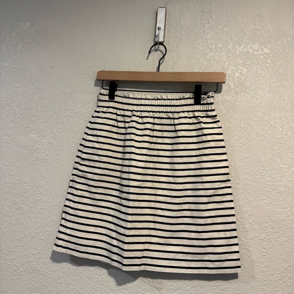 J. CREW Striped 100 Percent Cotton Paper Bag Skirt with Pockets Size 0